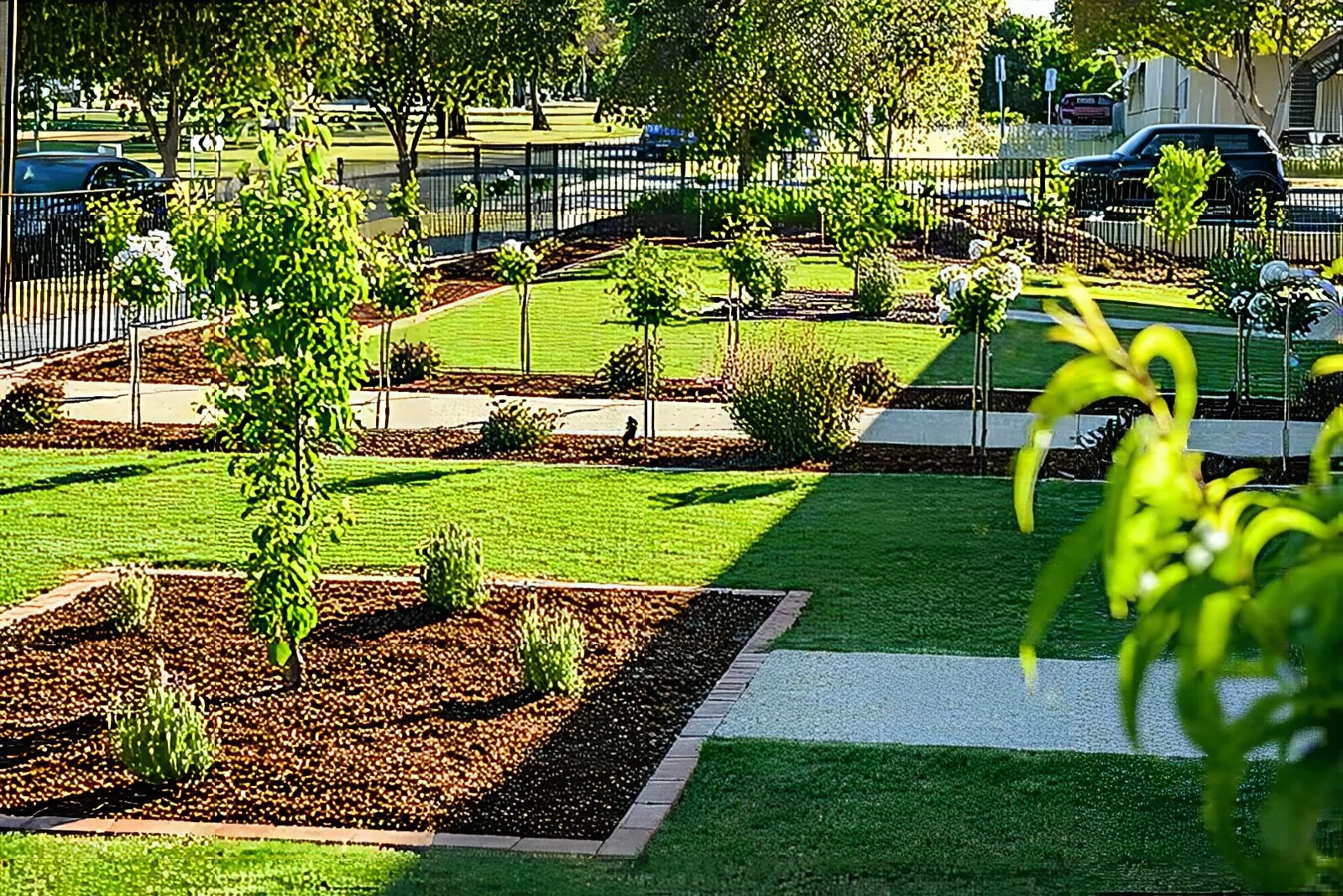Completed CTK landscape transformation: retaining walls, lawn, pergola and garden beds, Gilles Plains